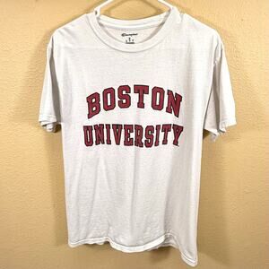 Champion Authentic Boston University T-Shirt Unisex M Graphic Print Pullover
